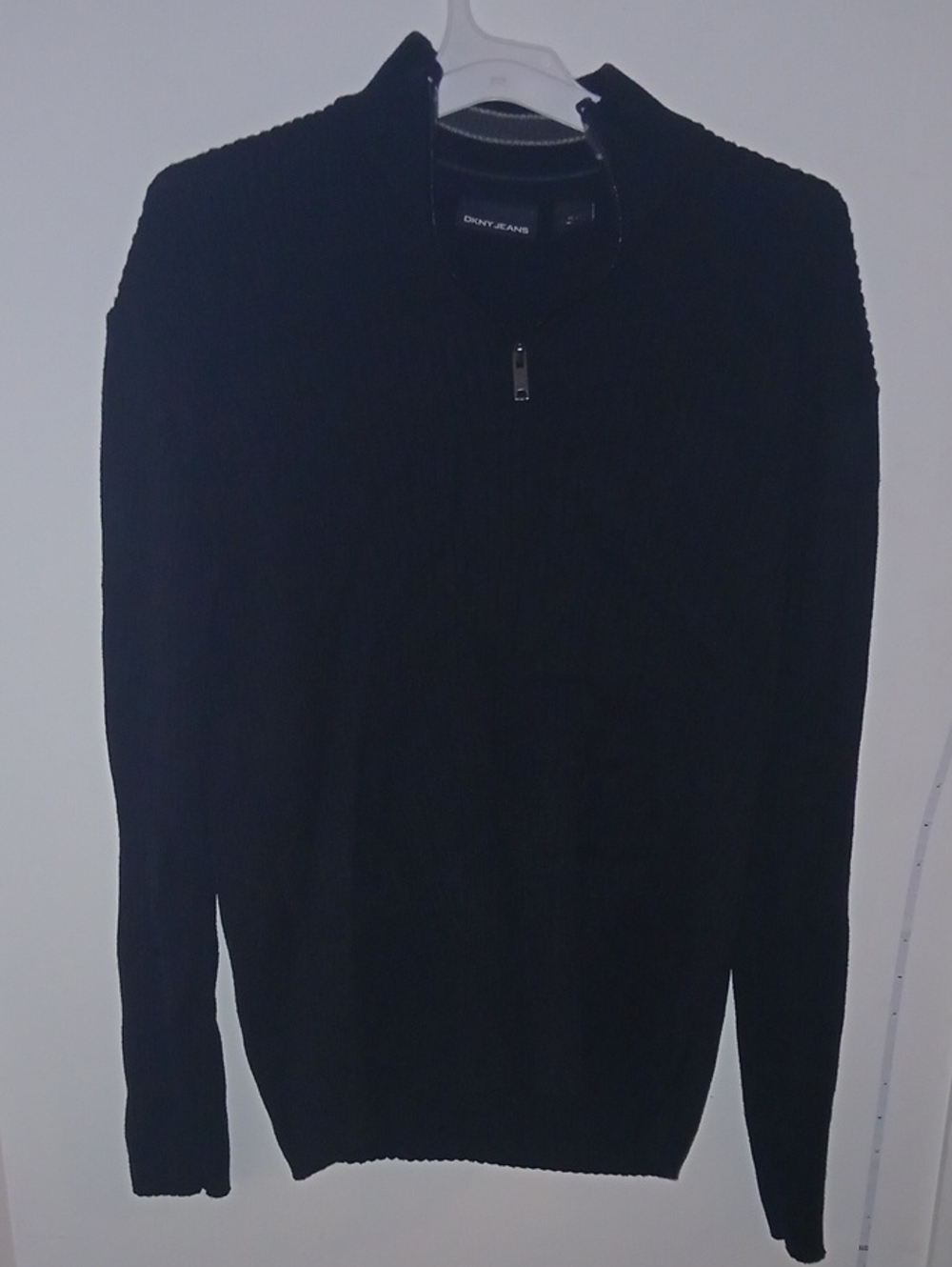 Dkny Men's Black Zip-Up Knit Sweater